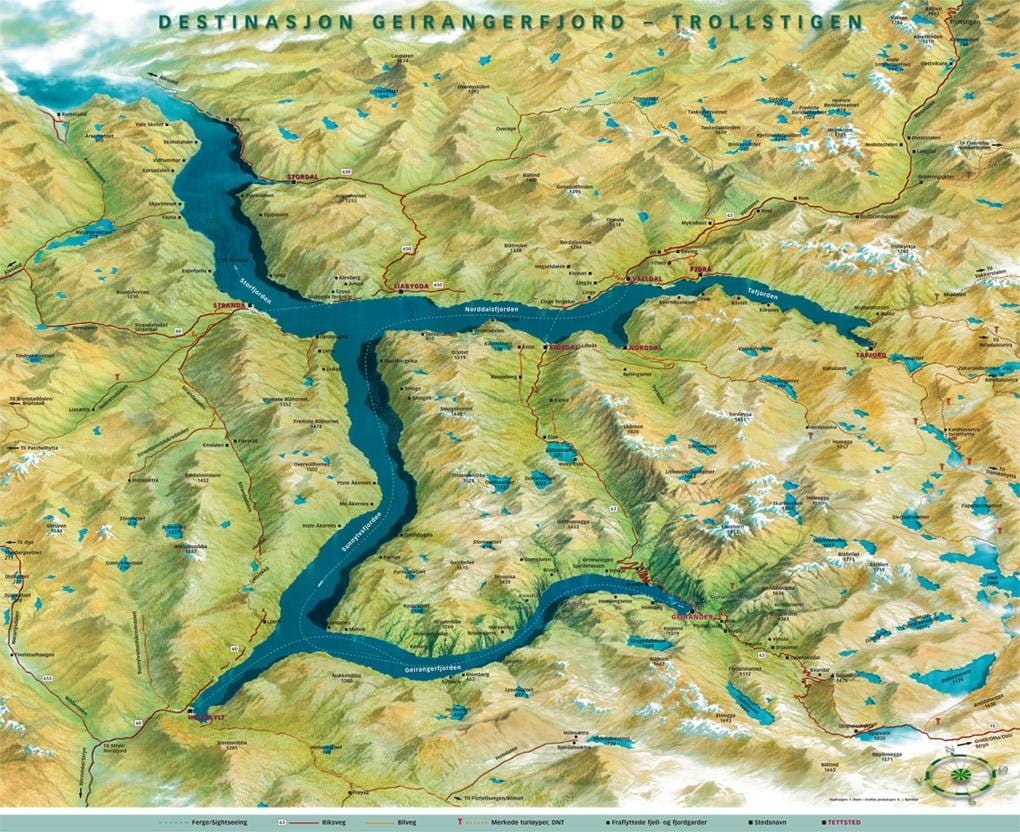 karta гейрангер Norveška
