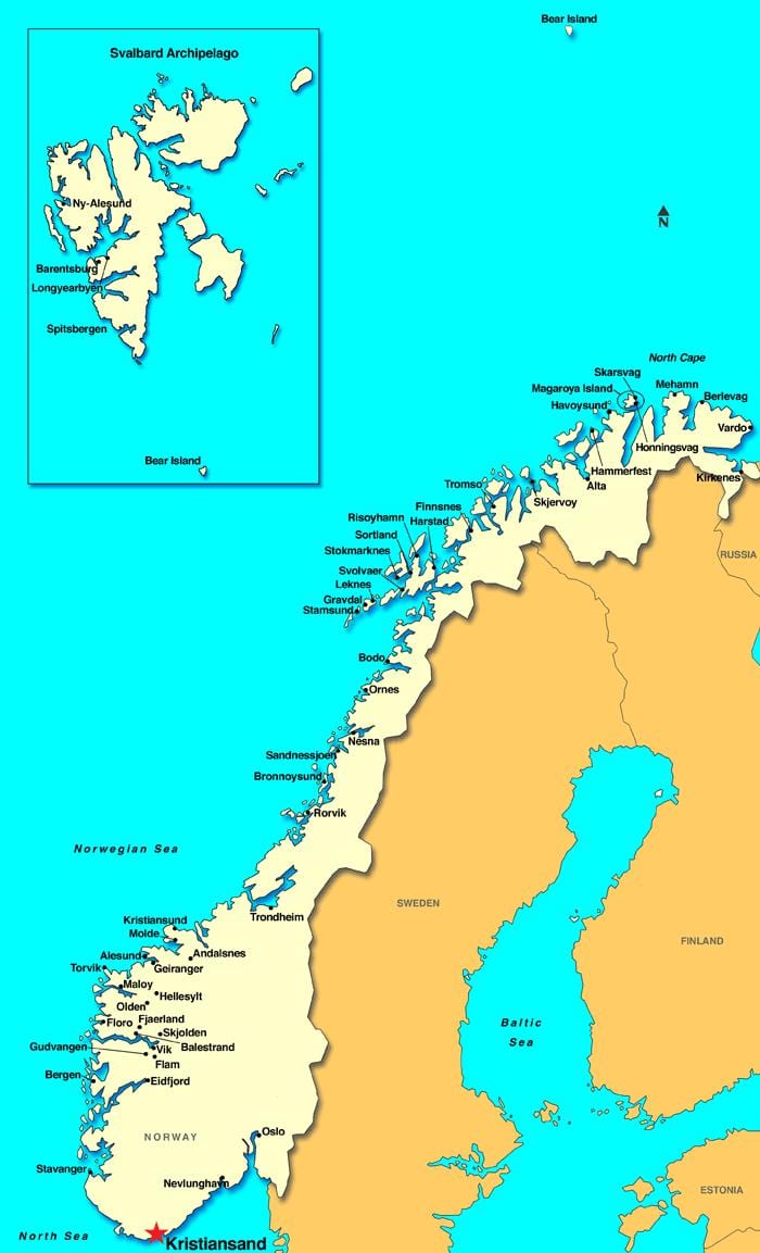 Karta кристиансанн, Norveška