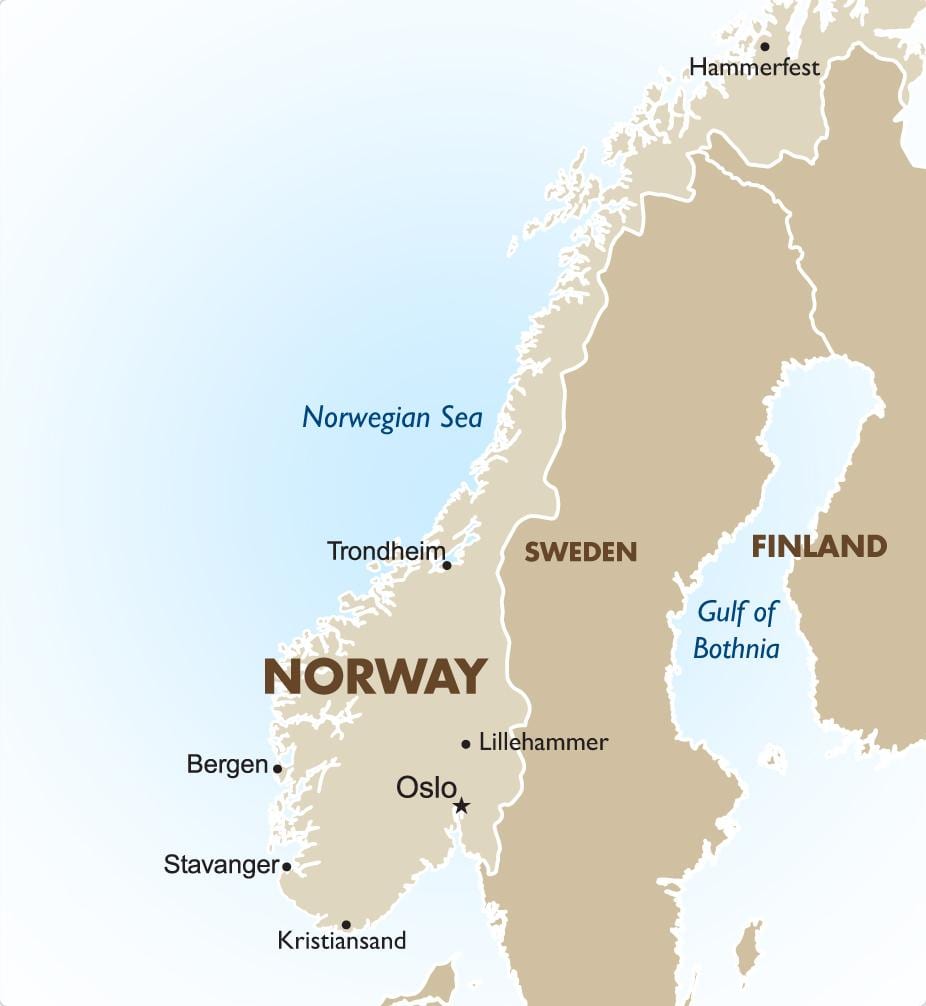 Karta лиллехаммер Norveška