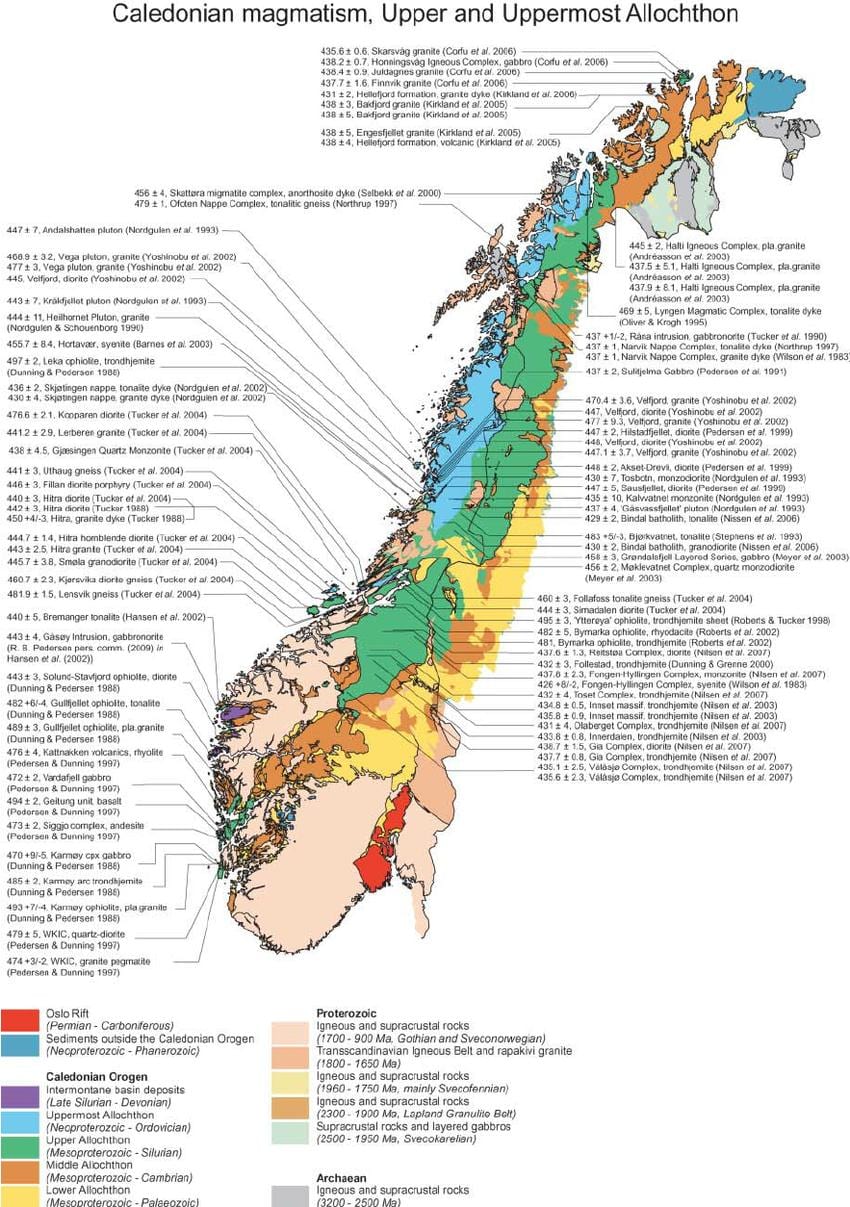 Karta geološke Norveška