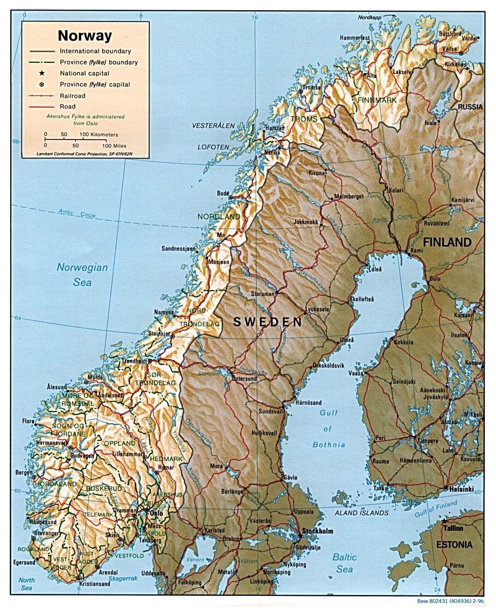detaljna karta Norveškoj gradova