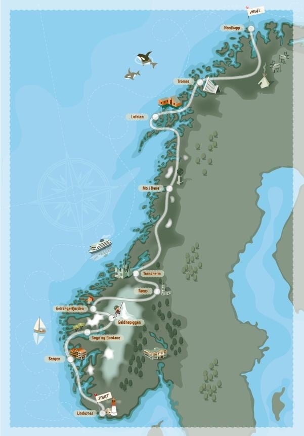 kamp Norveška karti