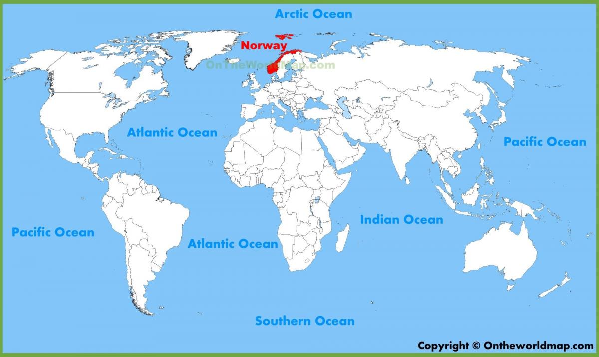 karta svijeta, pokazuje Norveška