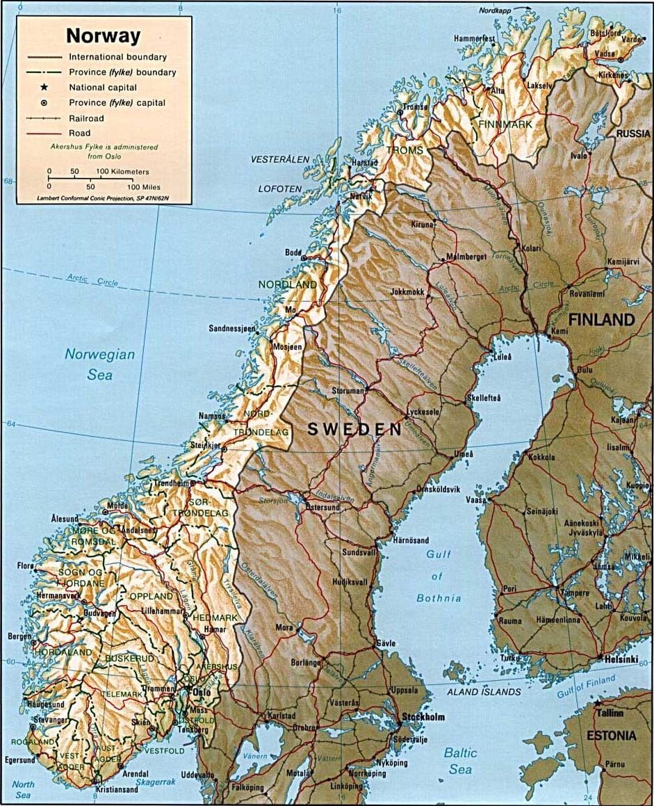 Karta Norveške planine