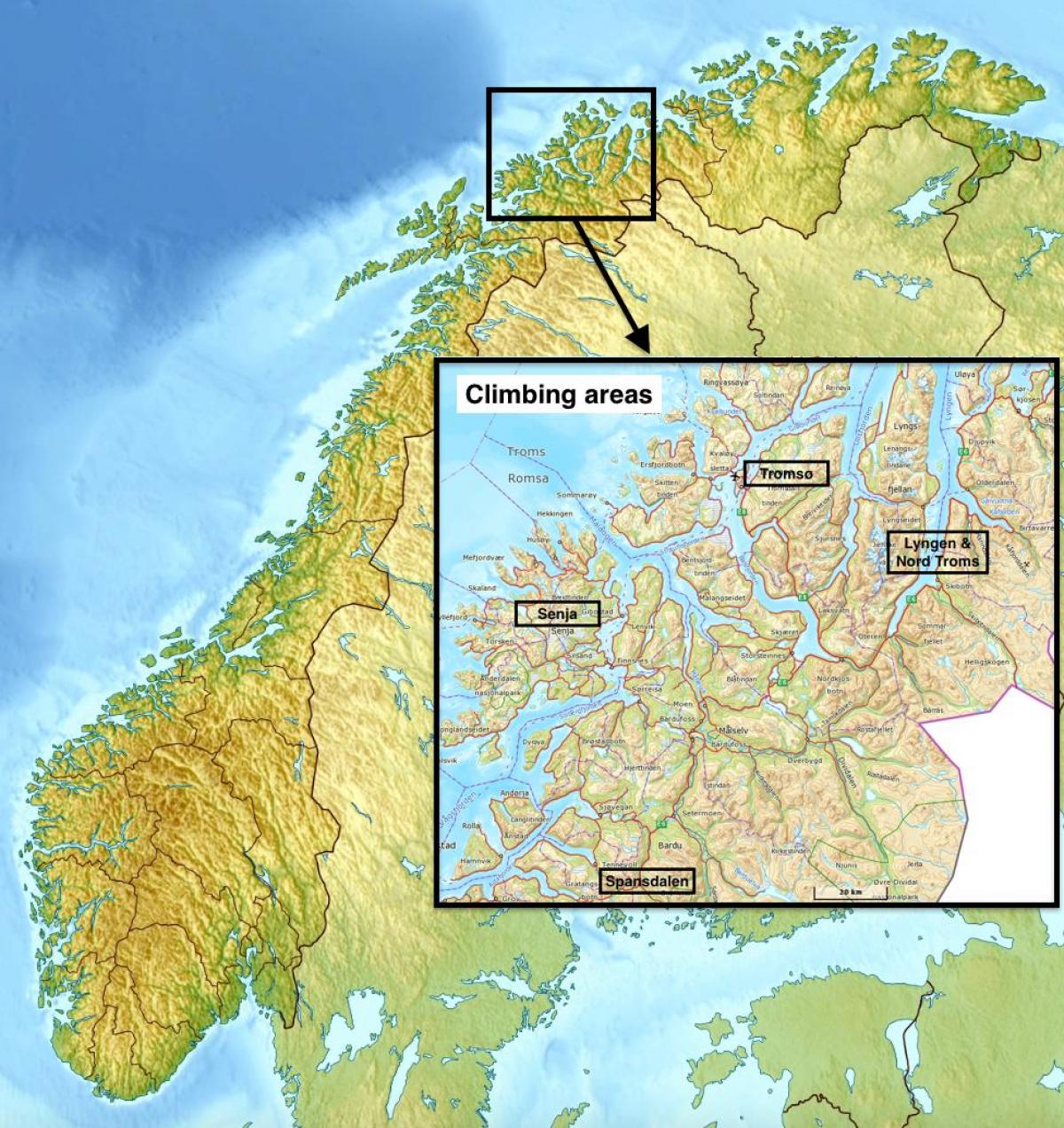 Tromsø Norveška karti
