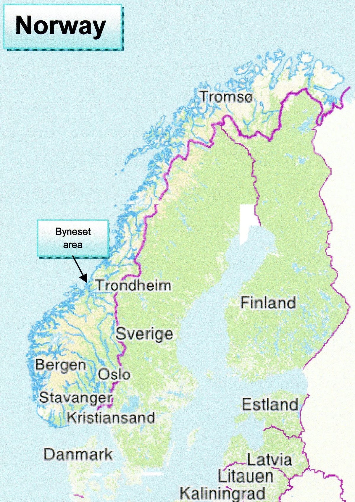 Karta trondheim, Norveška