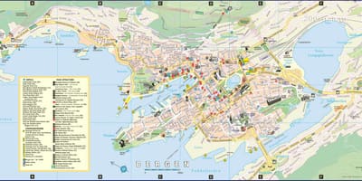 Grad Bergen Norveška na karti