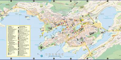 Grad Bergen Norveška na karti