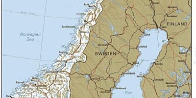 Geografska karta Norveškoj