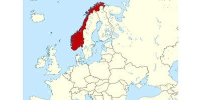 Lokacija Norveške na karti