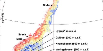 Temperatura Norveška karti