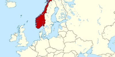 Karta Norveške i Europe