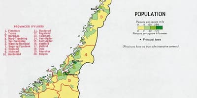 Norveška karti stanovništva 