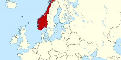 Karta Norveške i Europe