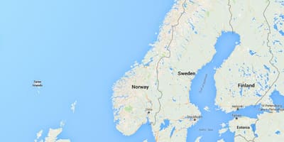 Duž Norveške obale na karti